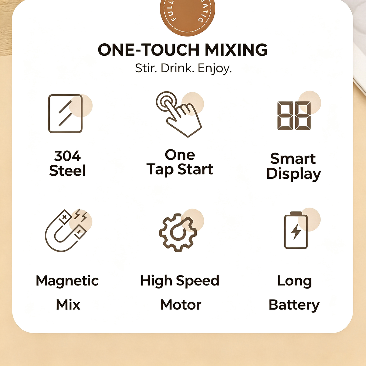 Rechargeable Automatic Self-Stirring Mug