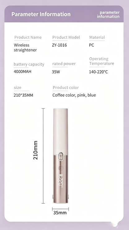 Rechargeable Cordless Mini Hair Straightener