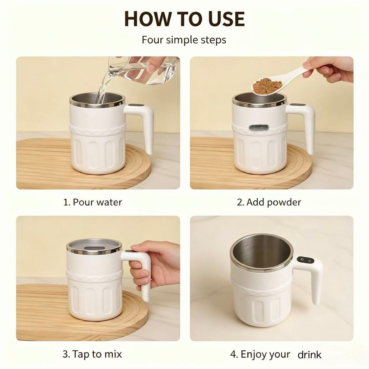 Rechargeable Automatic Self-Stirring Mug