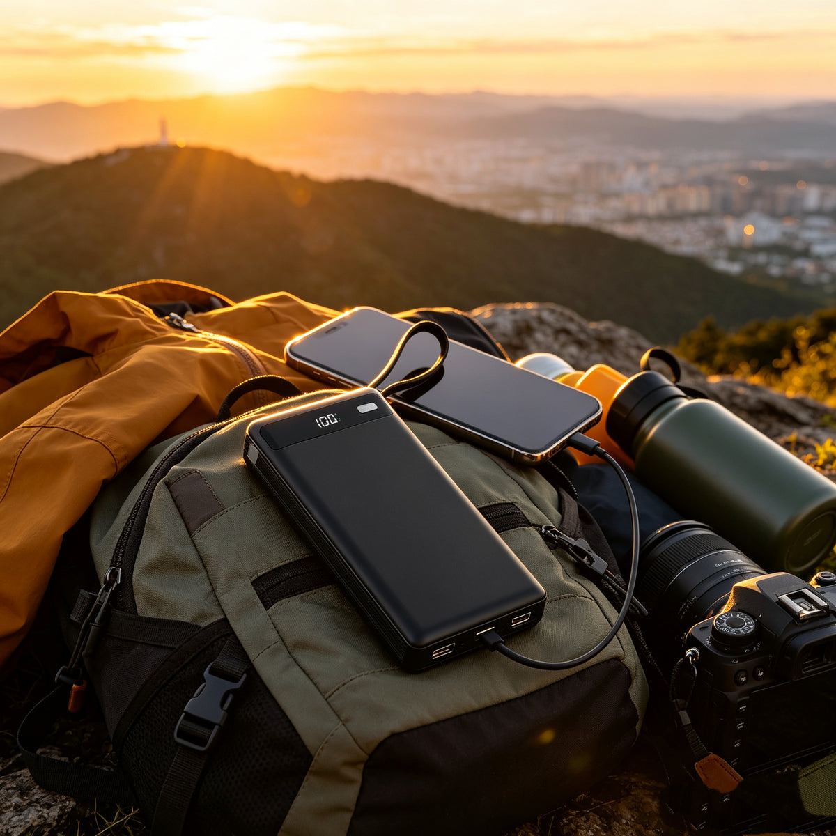 Ultra Slim Fast Charging Power Bank, High Capacity Portable External Battery.