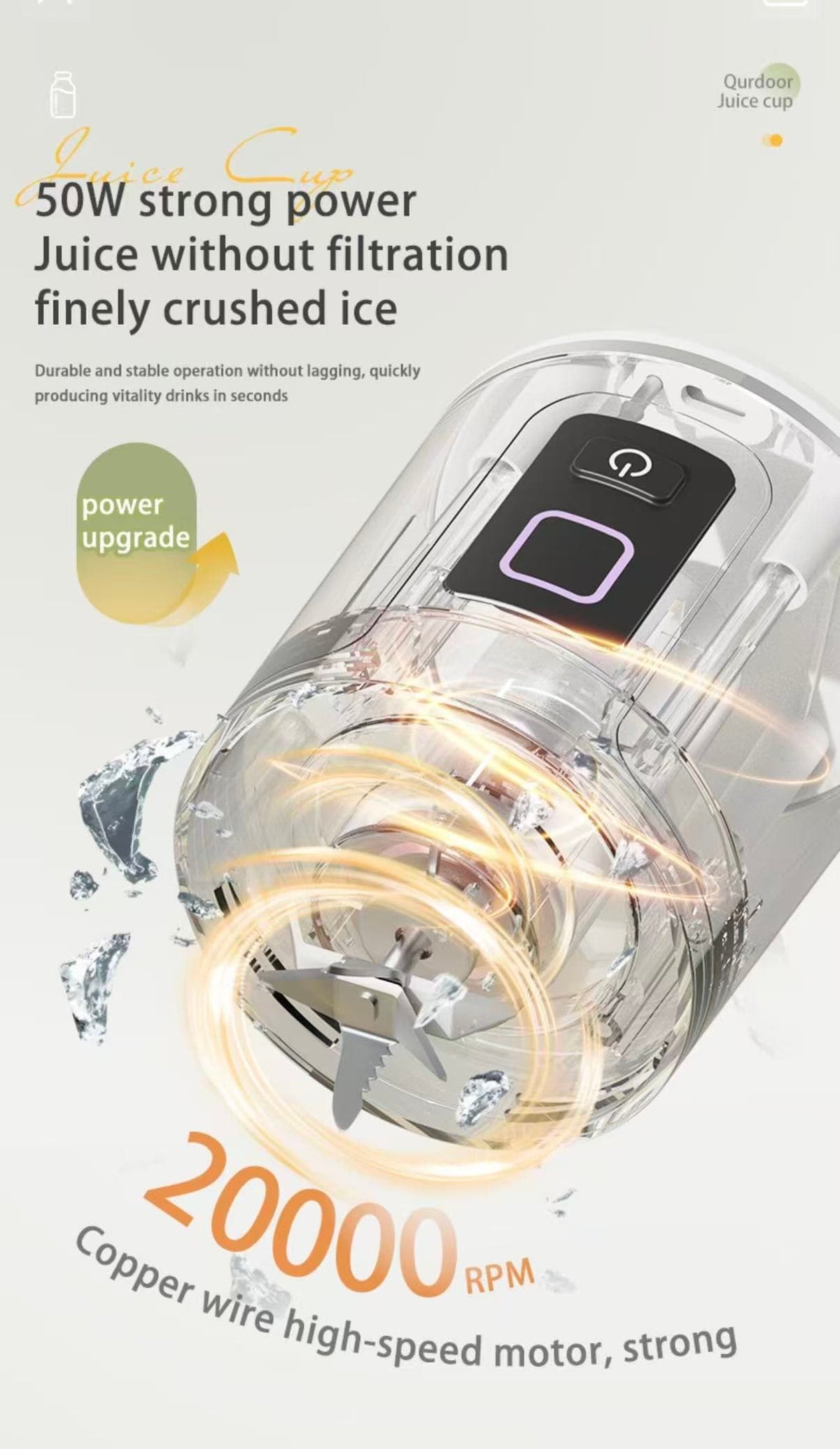 Portable USB‑Rechargeable Juicer Blender Cup