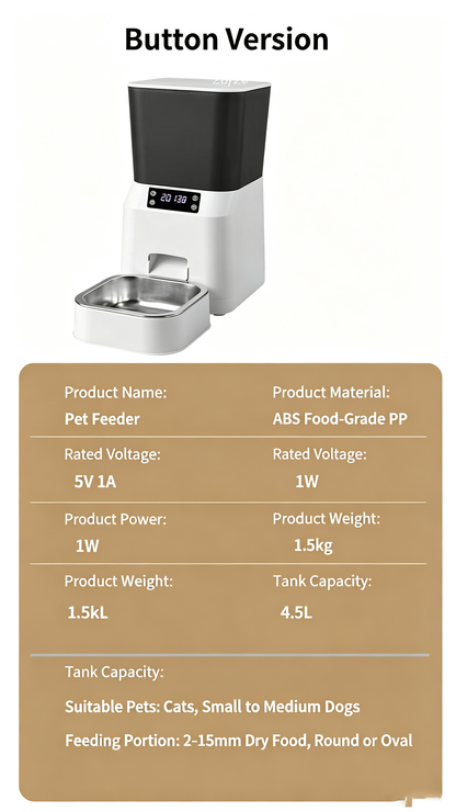 Automatic Button‑Controlled Pet Feeder
