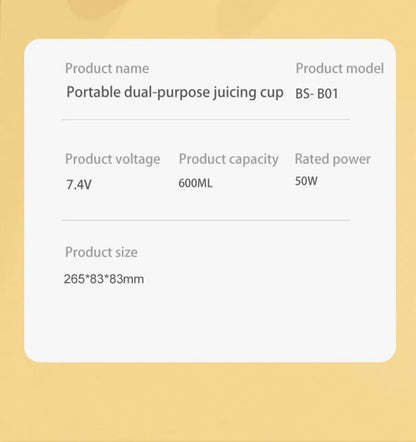 Portable USB‑Rechargeable Juicer Blender Cup