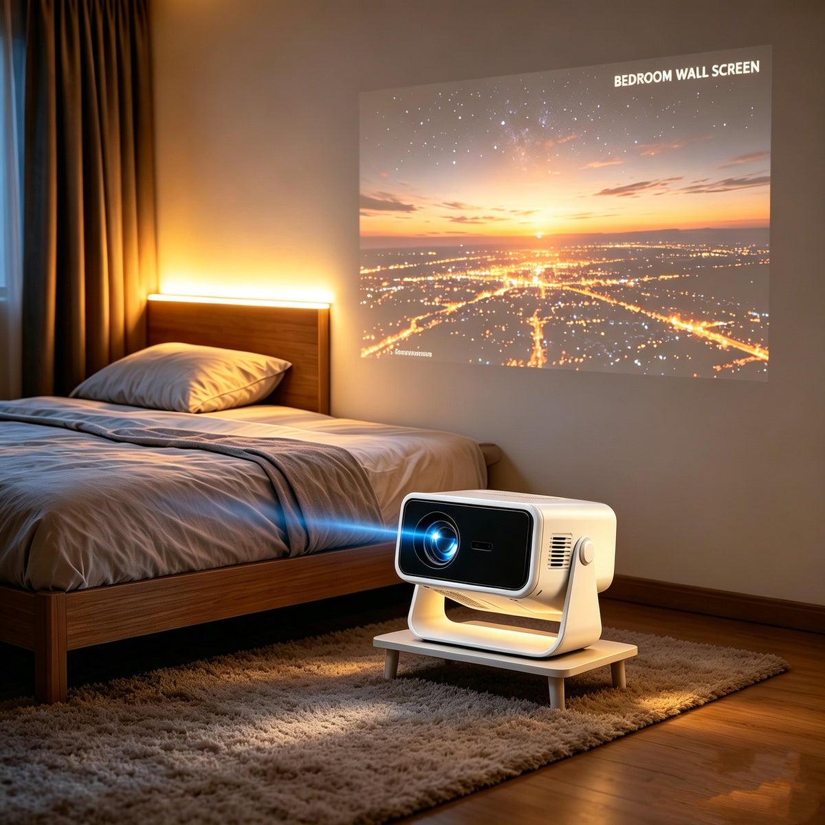 New 4K Ultra HD Automatic Smart Projector, Home Theater Projector for Home Hotel Homestay Office